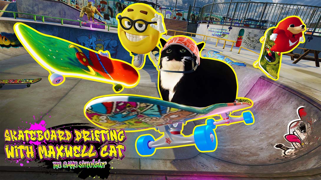 滑板漂流与麦克斯韦猫:游戏模拟器 Skateboard Drifting with Maxwell Cat: The Game Simulator